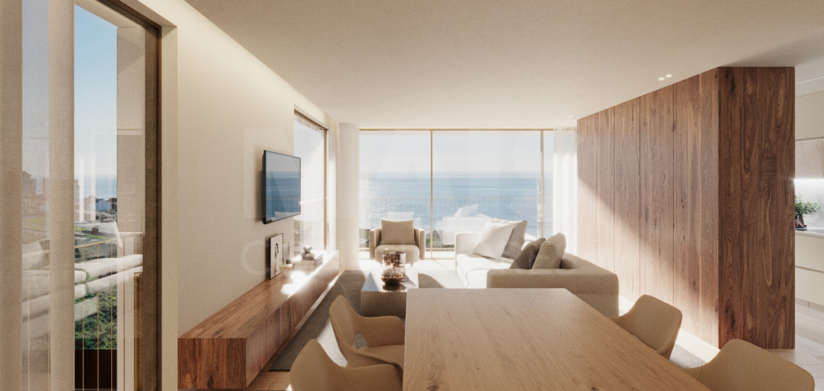Apartamento T2 de luxo com vistas para o mar.
